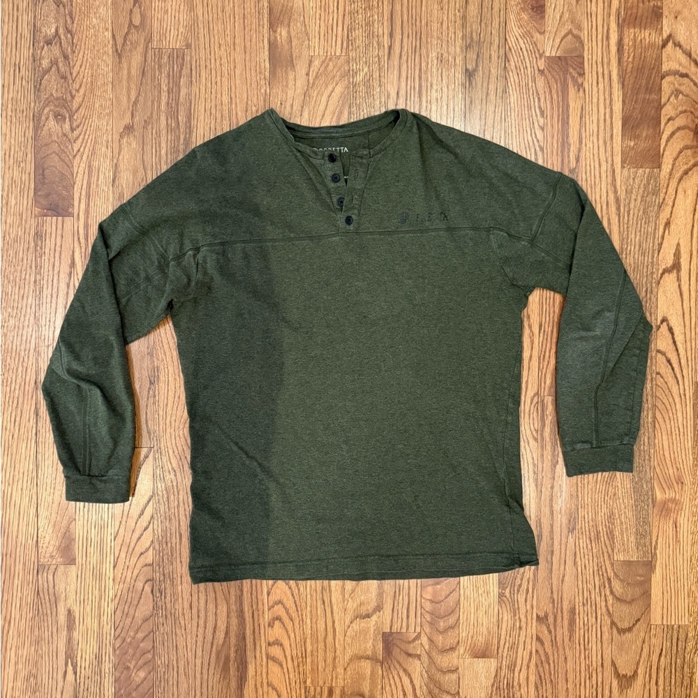 Beretta Gallery Upland Henley Peat Green Long Sleeve